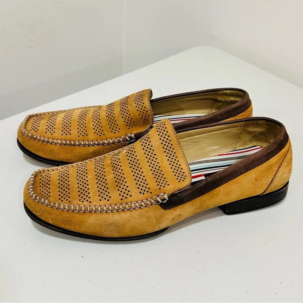 Brass Boot Brown Leather Loafers Dress Shoes‎ Size 9,5 M